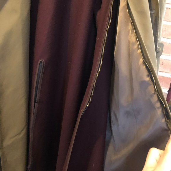 KASPER Sz 40R Army Green Trench Coat w/Removable Wool Lining - Picture 7 of 9